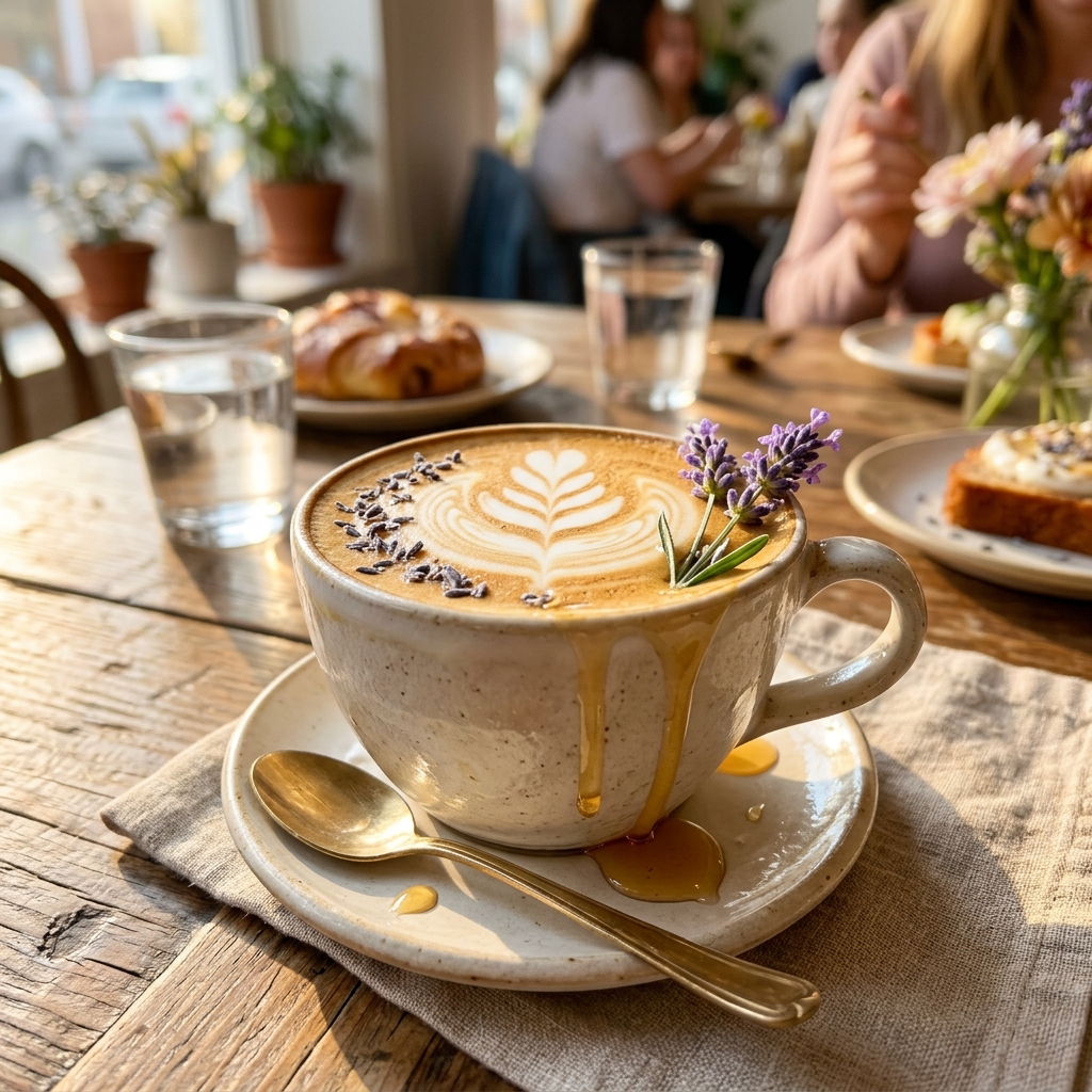 Lavender honey latte cup