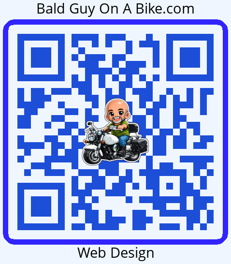 Payload QR Studio sample QR code for baldguyonabike.com